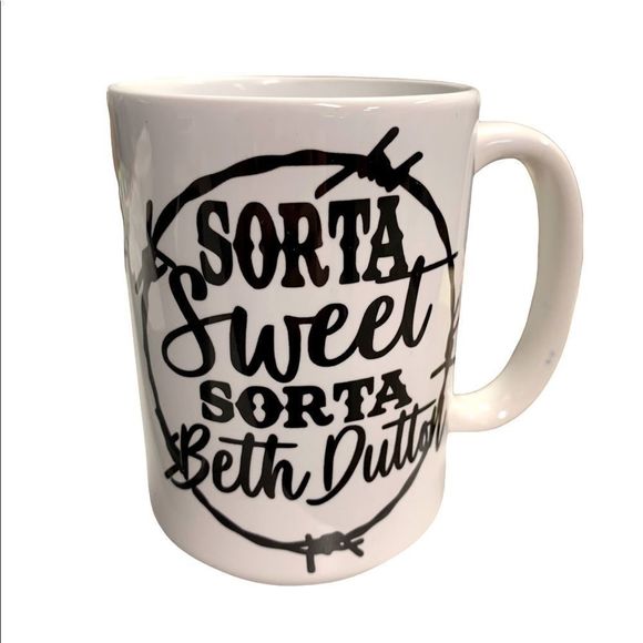 YellowStone Beth Dutton | 15 oz Handcrafted White & Black  Mug - Picture 2 of 3